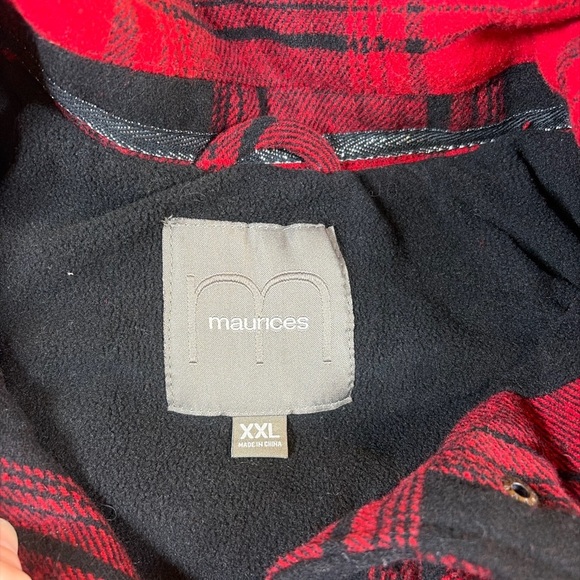 Maurices Red and Black Checkered Jacket - Picture 3 of 4